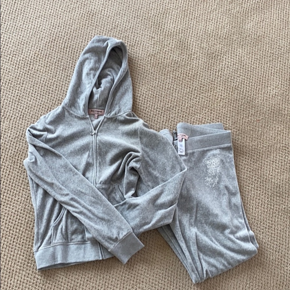 Juicy Couture Plush Velour Hooded Jacket and Pants